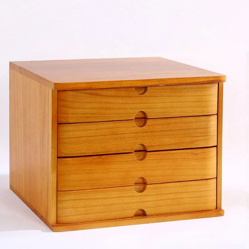 Solid Wood Desk Filing Cabinet Series with Mid-Century Storage
