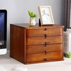 Solid Wood Desk Filing Cabinet Series with Mid-Century Storage