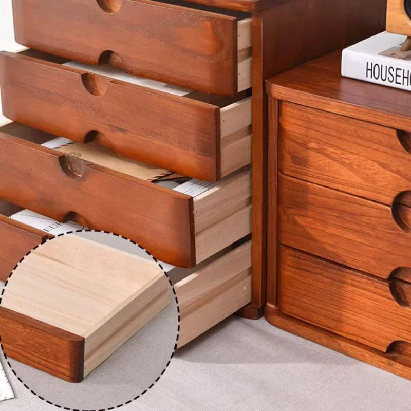 Solid Wood Desk Filing Cabinet Series with Mid-Century Storage