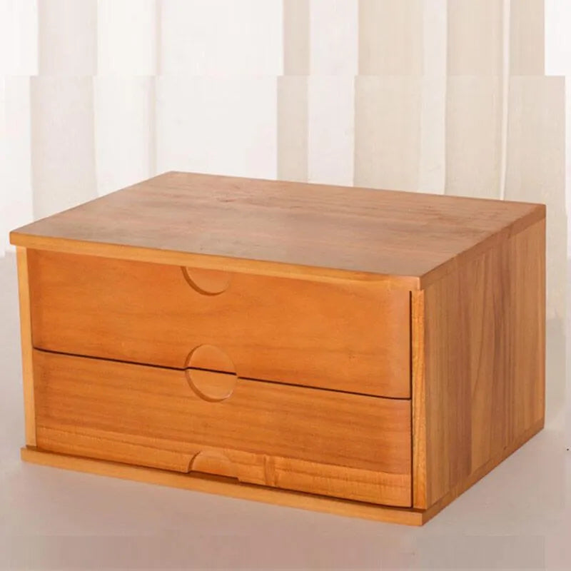 Solid Wood Desk Filing Cabinet Series with Mid-Century Storage