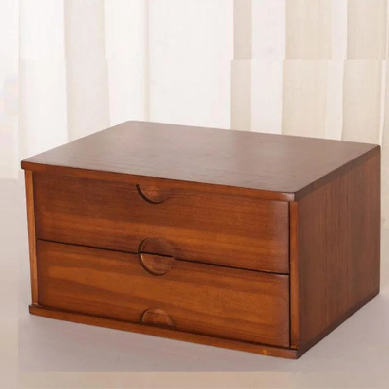 Solid Wood Desk Filing Cabinet Series with Mid-Century Storage