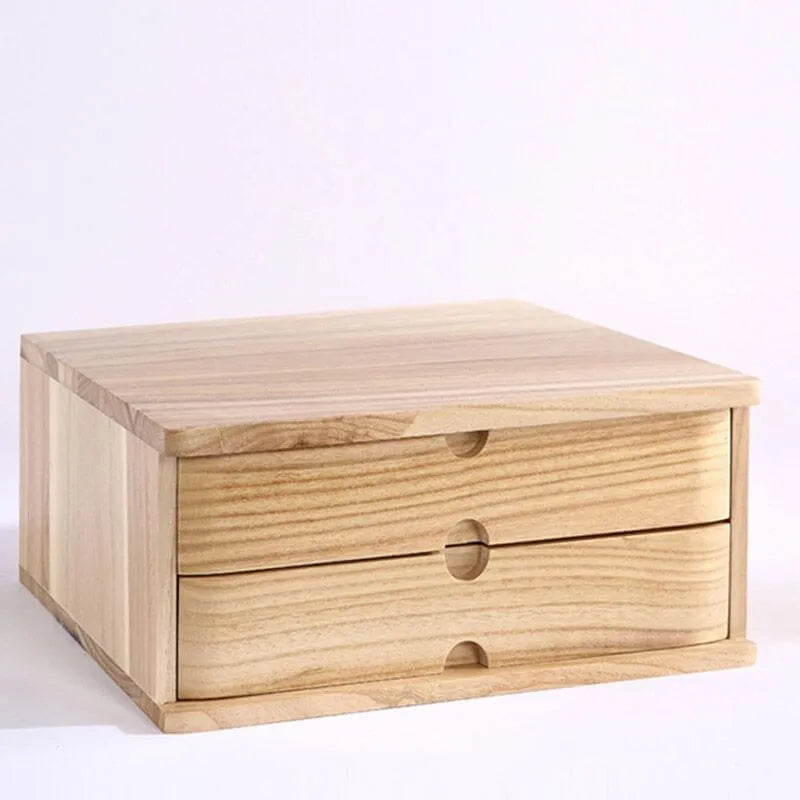 Solid Wood Desk Filing Cabinet Series with Mid-Century Storage
