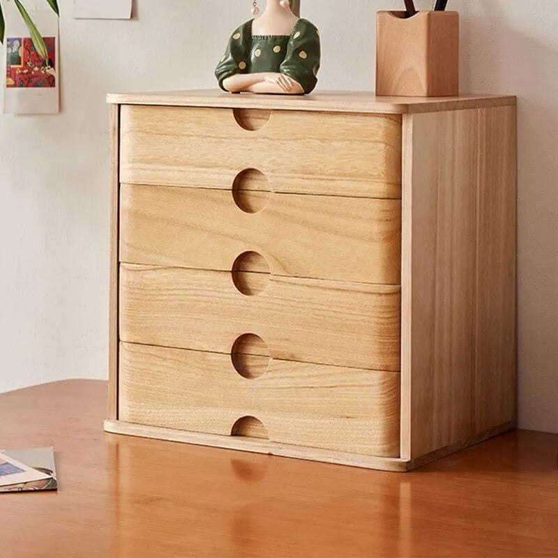 Solid Wood Desk Filing Cabinet Series with Mid-Century Storage