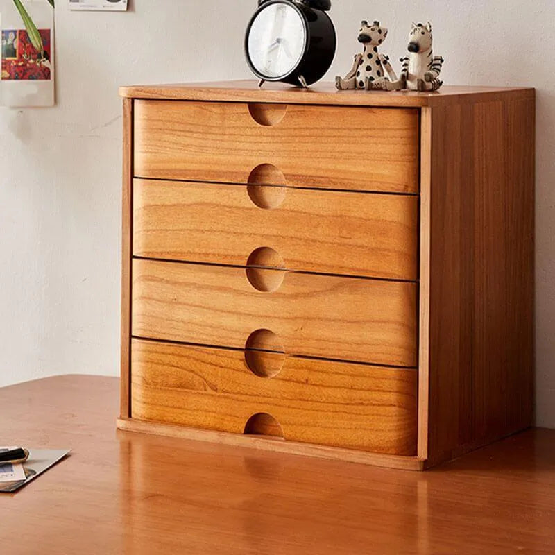 Solid Wood Desk Filing Cabinet Series with Mid-Century Storage