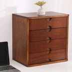 Solid Wood Desk Filing Cabinet Series with Mid-Century Storage