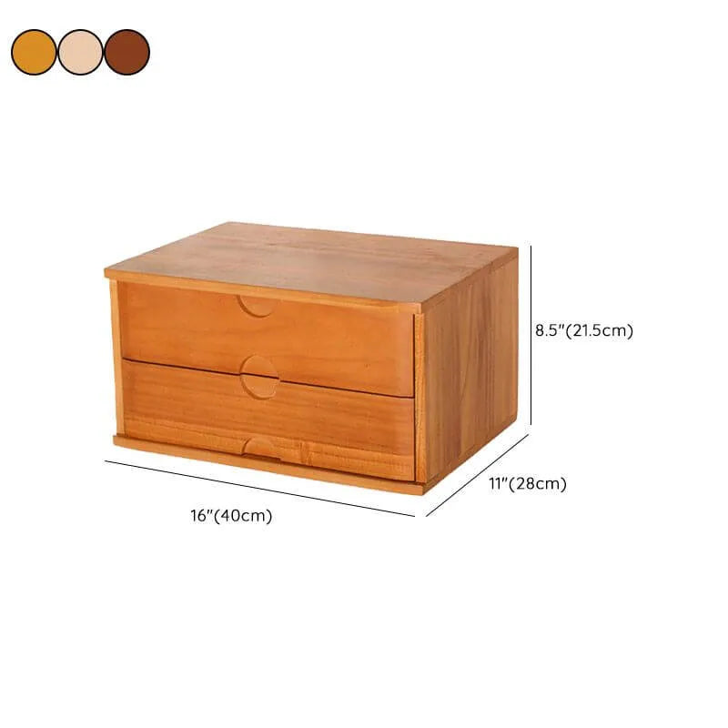 Solid Wood Desk Filing Cabinet Series with Mid-Century Storage Dimensions