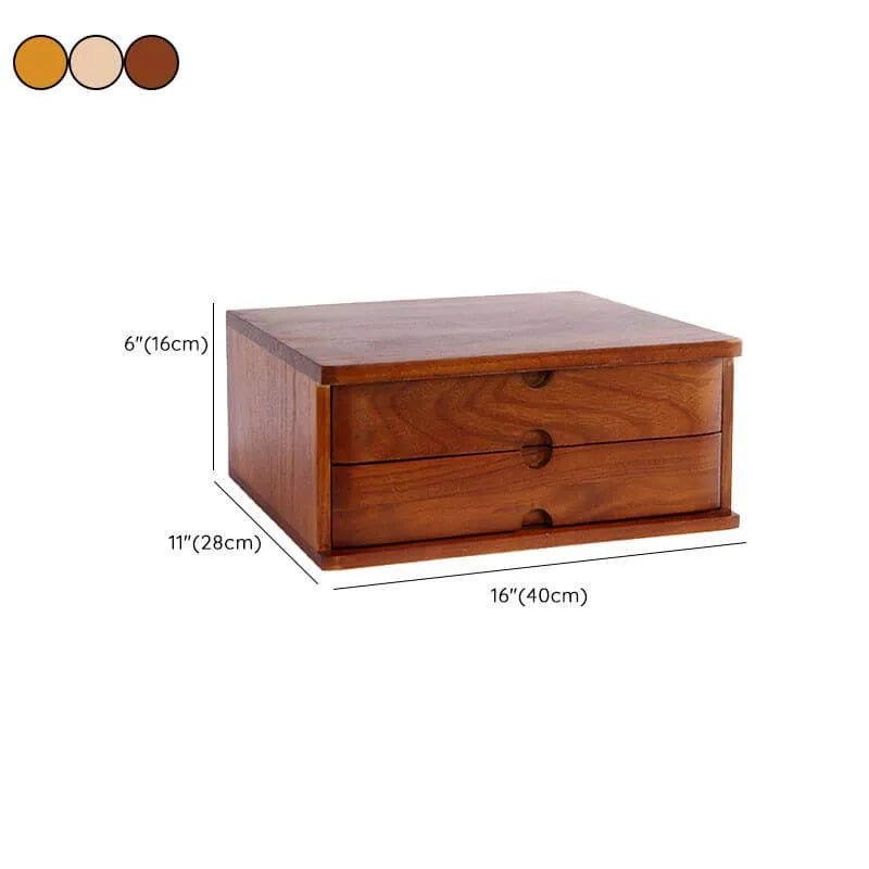 Solid Wood Desk Filing Cabinet Series with Mid-Century Storage Dimensions