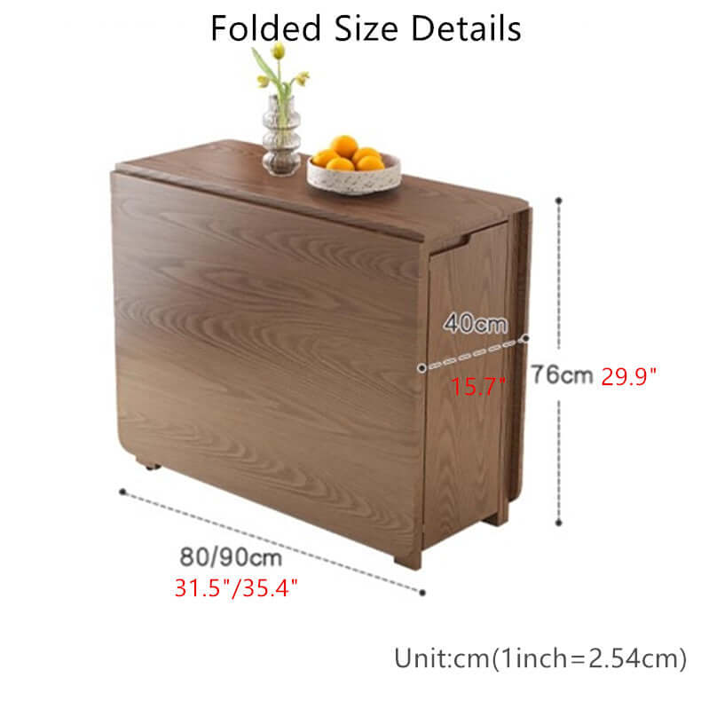 Solid Wood Dining Set - Walnut, 55in Table + 4 Chairs