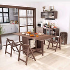 Solid Wood Dining Set - Walnut, 55in Table + 4 Chairs