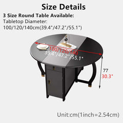 Solid Wood Dining Set With Folding Table & Chairs