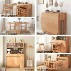 Solid Wood Drop Leaf Dining Set With Storage Cabinet Main Product Image