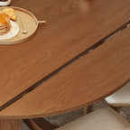 Solid Wood Extendable Dining Table with Sculptural Pedestal for Small Spaces