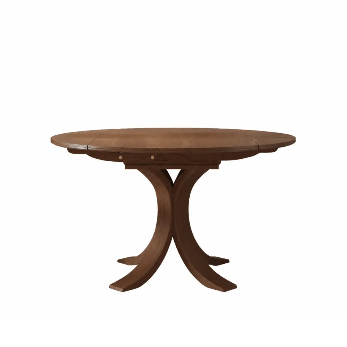 Solid Wood Extendable Dining Table with Sculptural Pedestal for Small Spaces