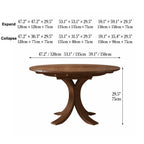 Solid Wood Extendable Dining Table with Sculptural Pedestal for Small Spaces Dimensions