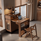 Solid Wood Extendable Kitchen Island Table With Storage