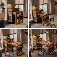 Solid Wood Extendable Kitchen Island Table With Storage Main Product Image