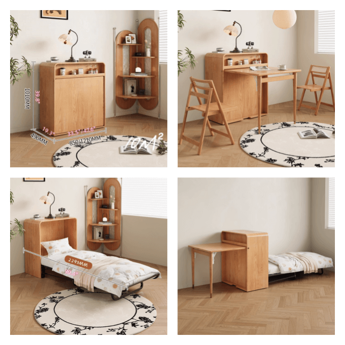 Solid Wood Foldable Desk & Hidden Bed - Small Size Main Product Image Hauptbild