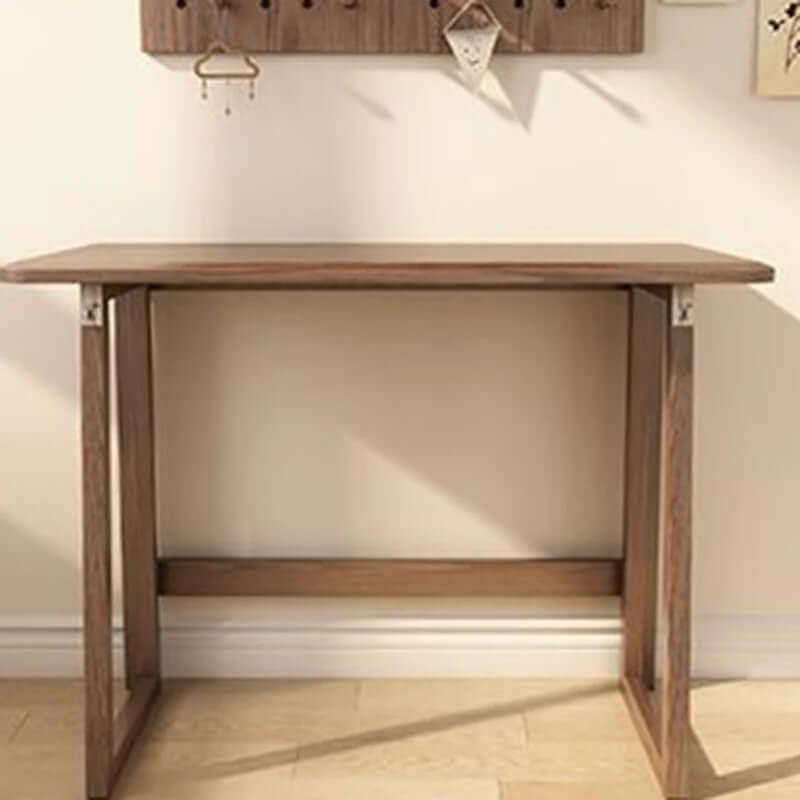 Solid Wood Folding Desk, Small, Walnut Finish