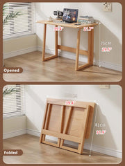 Solid Wood Folding Desk, Small, Walnut Finish