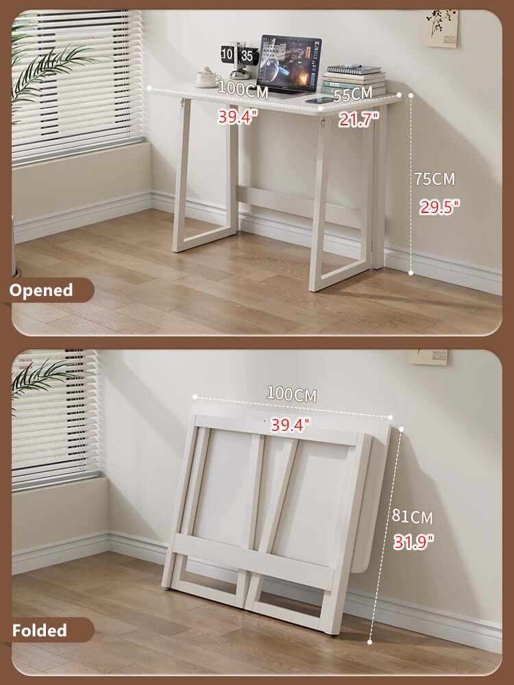 Solid Wood Folding Desk, Small, Walnut Finish