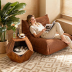 Solid Wood Geometric Cat House Table for Japandi Living Rooms