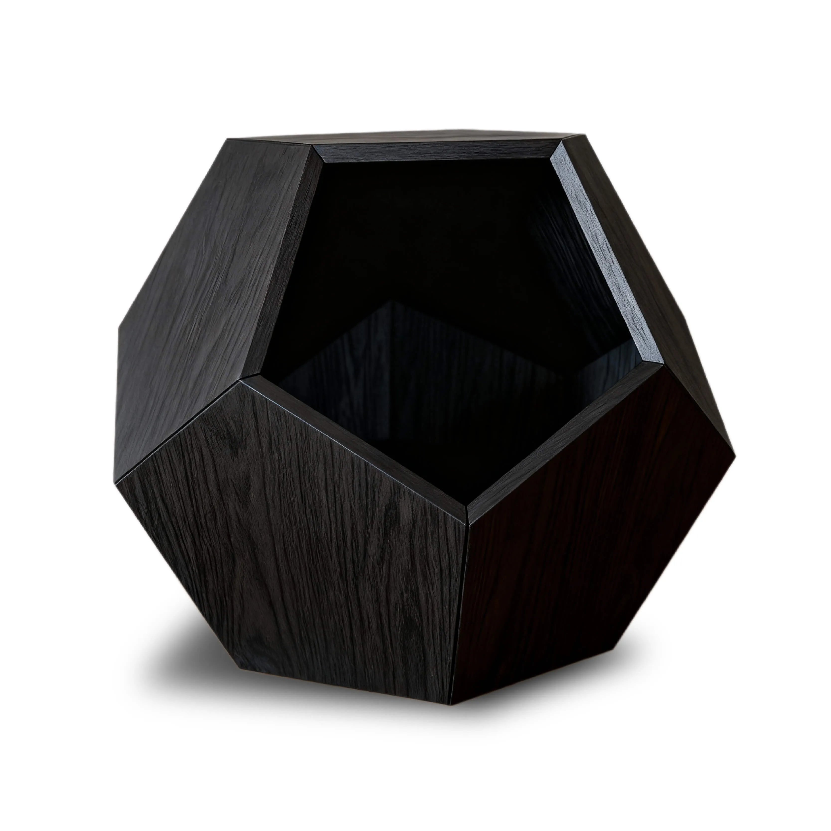 Solid Wood Geometric Cat House Table for Japandi Living Rooms
