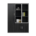 Solid Wood Glass Door Office Cabinet With Display Storage