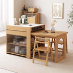 Solid Wood Kitchen Island Table With Expandable Top
