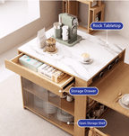 Solid Wood Kitchen Island Table With Expandable Top