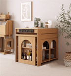 Solid Wood Kitchen Island Table With Expandable Top