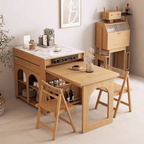 Solid Wood Kitchen Island Table With Expandable Top