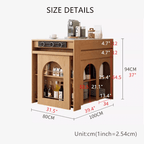 Solid Wood Kitchen Island Table With Expandable Top