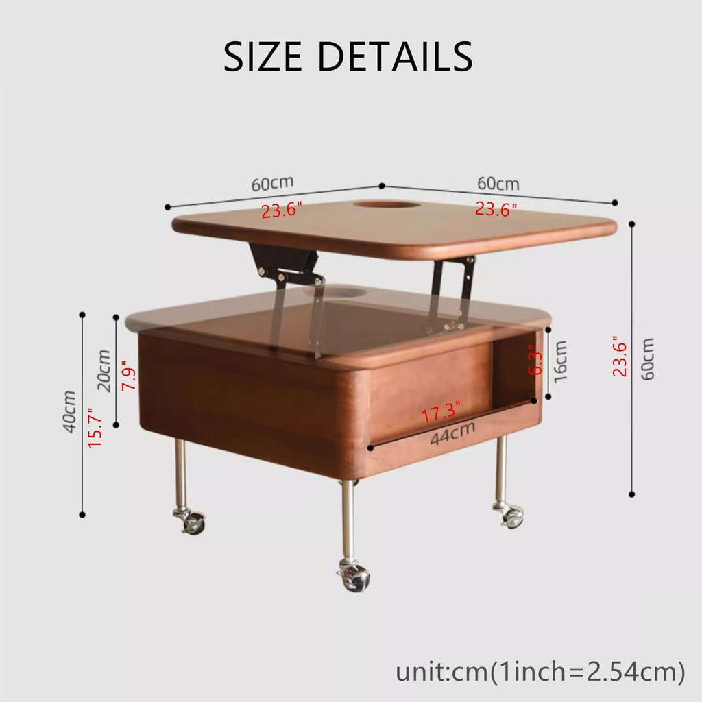 Solid Wood Lift-Top Coffee Table With Hidden Storage