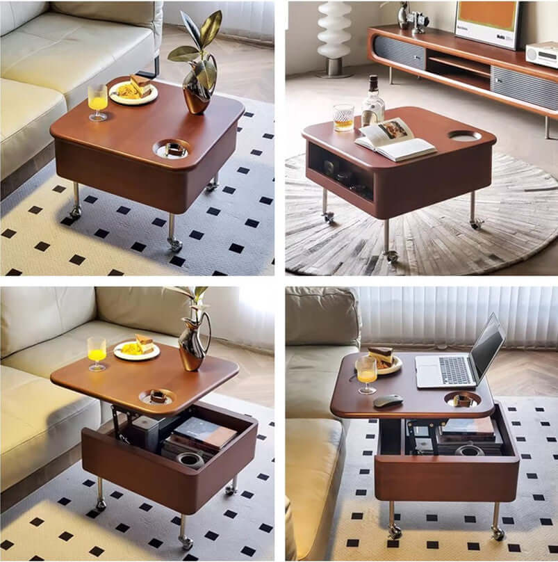 Solid Wood Lift-Top Coffee Table With Hidden Storage Main Product Image Hauptbild