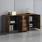 Solid Wood Locking Storage Credenza File Cabinet Series