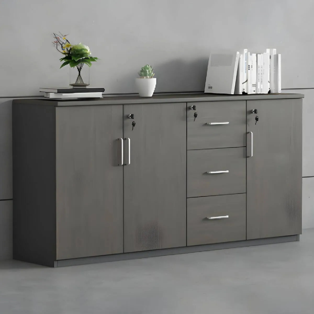 Solid Wood Locking Storage Credenza File Cabinet Series Main Product Image