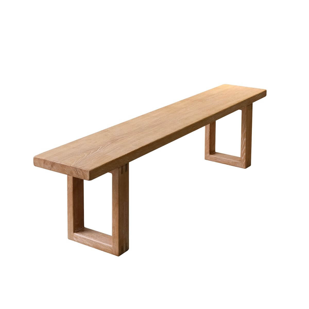 Solid Wood Minimalist Bench with Clean Lines and Natural Grain