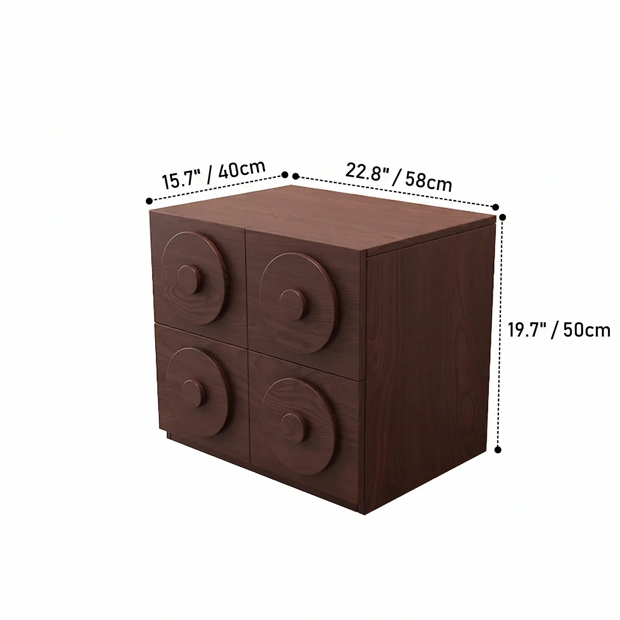 Solid Wood Modular Cabinets With Concentric Relief Detail and Quiet Storage Dimensions