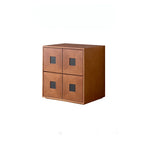 Solid Wood Modular Cabinets with Geometric Inlay Panels and Quiet Storage