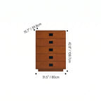 Solid Wood Modular Cabinets with Geometric Inlay Panels and Quiet Storage