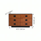 Solid Wood Modular Cabinets with Geometric Inlay Panels and Quiet Storage