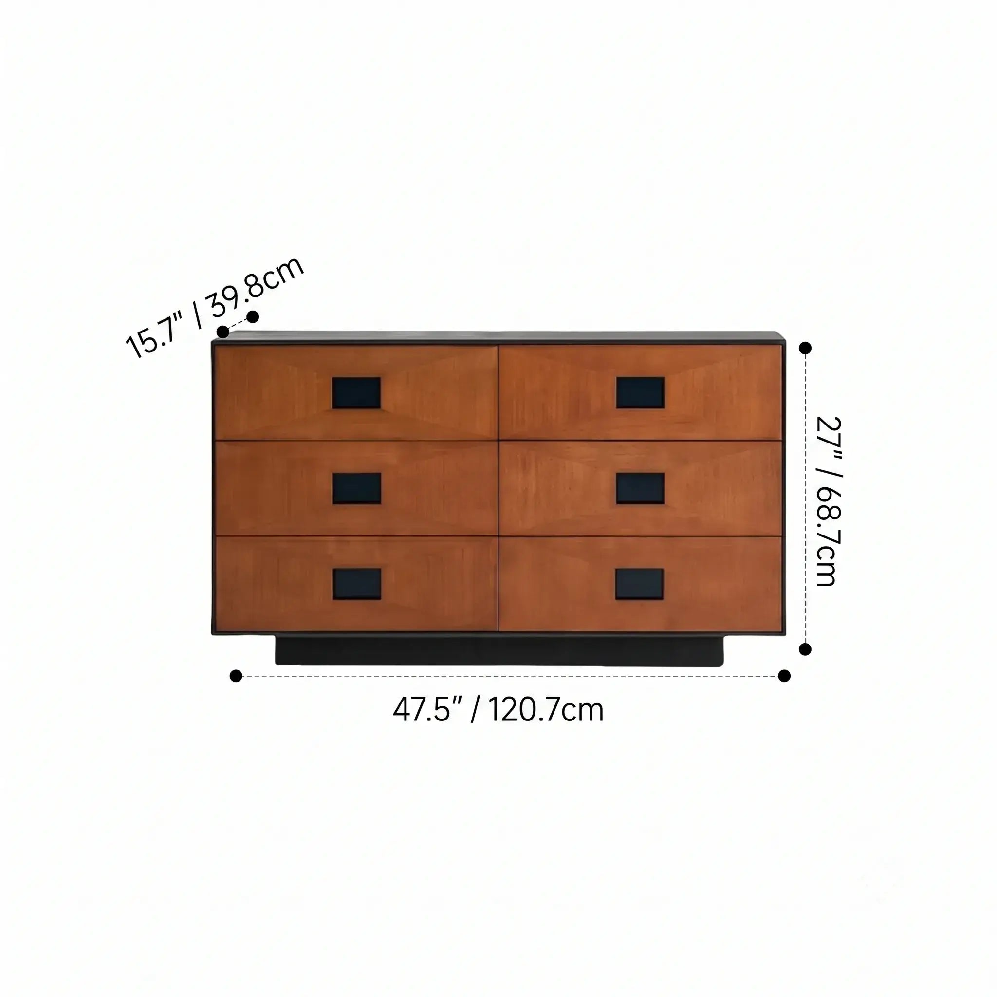 Solid Wood Modular Cabinets with Geometric Inlay Panels and Quiet Storage