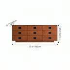 Solid Wood Modular Cabinets with Geometric Inlay Panels and Quiet Storage