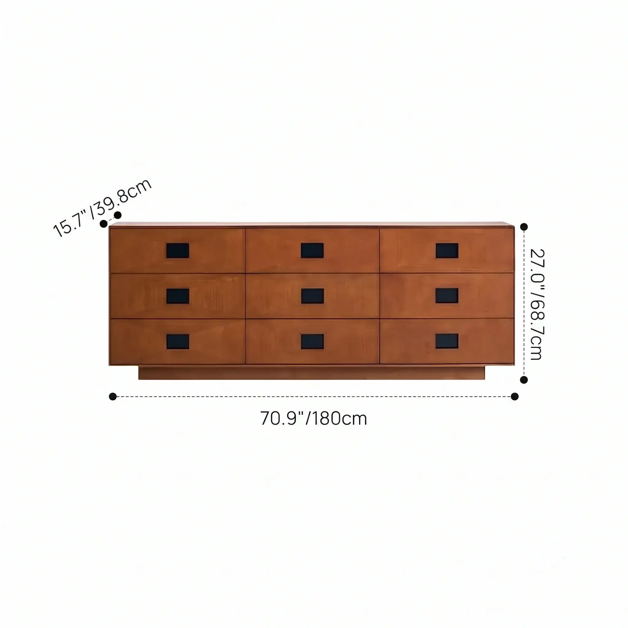 Solid Wood Modular Cabinets with Geometric Inlay Panels and Quiet Storage