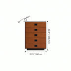 Solid Wood Modular Cabinets with Geometric Inlay Panels and Quiet Storage