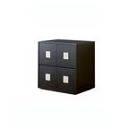 Solid Wood Modular Cabinets with Geometric Inlay Panels and Quiet Storage
