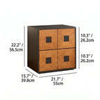 Solid Wood Modular Cabinets with Geometric Inlay Panels and Quiet Storage Dimensions