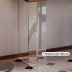 Solid Wood Office Desk Series with Acrylic Support, Shelves and Open Storage