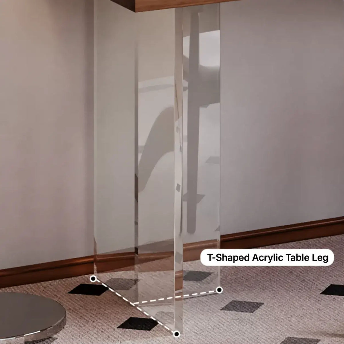 Solid Wood Office Desk Series with Acrylic Support, Shelves and Open Storage