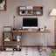 Solid Wood Office Desk Series with Acrylic Support, Shelves and Open Storage Main Product Image